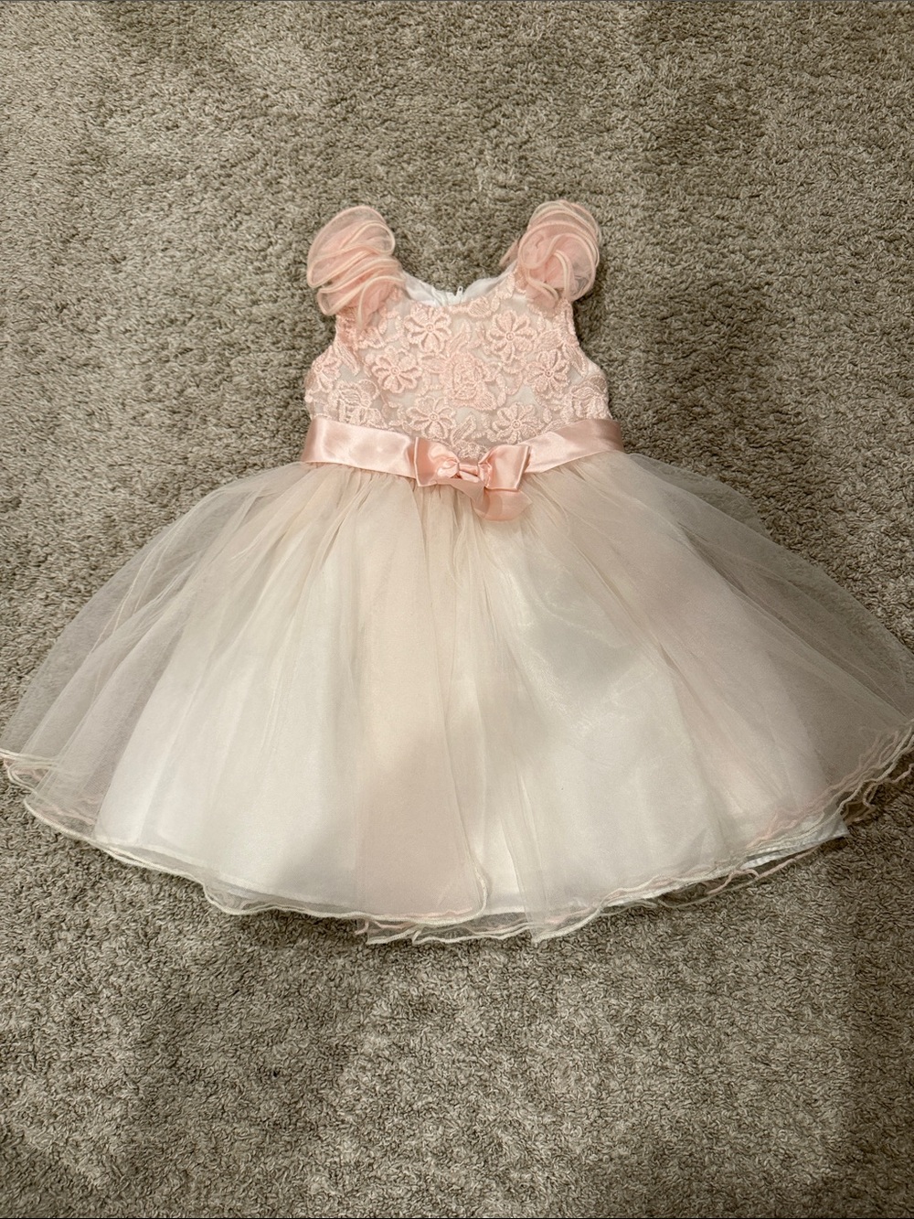 Bonnie Jean Light Pink Embroidered Floral Party Dress